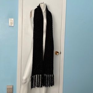 Black Scarf with beautiful Knit Design